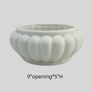 Grands pots en céramique en forme de bol de 12 "pour plantes <span class=keywords><strong>Design</strong></span> moderne Couvertures de pots de fleurs Poterie de jardin blanche classique étanche - Product Image 2