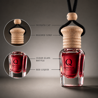 Diffuseur d'air pour voiture en verre transparent avec bouchon en bois et cordon tressé, flacon de parfum automobile