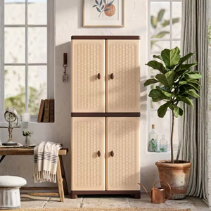 Durable Multifunctional Foldable <b>Storage</b> <b>Box</b> Plastic Stackable Container with Rattan Pattern and Hanging Function for Home - Product Image 5