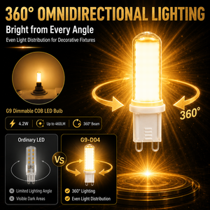 Bombilla LED G9 de 4.2W COB, 440-460LM, 2700K, Blanco Cálido, Sin Parpadeo, Reemplazo de Halógeno para Lámparas de Araña e Iluminación Decorativa - Product Image 2