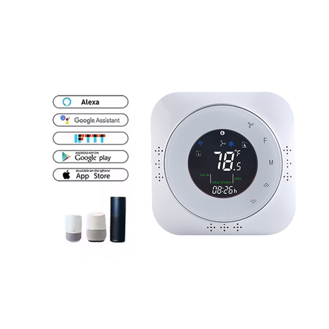 Tuya Wifi Smart BHP-6000 Digital 24 Volt Programmable Thermostat Modern Heat Pump Temperature Control for Energy Saving Hotels