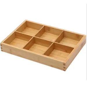 Bamboo Storage Box Food Container Nuts Pallet Tea Bag Bins Dried Fruit Tray Cosmetics Case