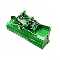 Godet inclinable pour pelle hydraulique 8T, avec vérins externes verts, bord sans dents à boulons, protection spirale conique usinée