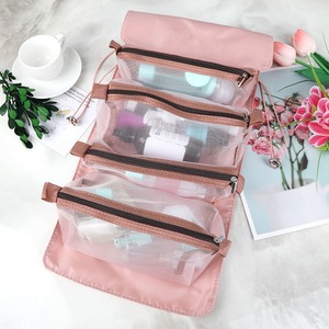 Sac de rangement détachable portable de grande capacité Trousse de toilette portable pliable en maille de voyage - Product Image 5