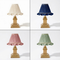 Lampe de table vintage de luxe en or, rechargeable, à LED tactile, avec abat-jour en tissu, pour la décoration de la maison et des hôtels