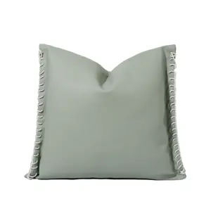 Capa de coxim removível Tiffany Home 45*45cm personalizada em couro verde estilo fresco