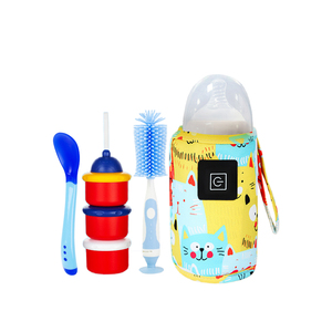 Bộ cho bé ăn sữa không dây ấm hơn + Bàn chải làm sạch bình sữa + thìa đổi màu + Hộp đựng sữa bột có thể xếp chồng - Product Image 6