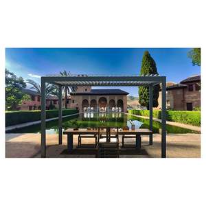 Pavillon de jardin en aluminium avec système de pergola à toit en persiennes vénitiennes en <span class=keywords><strong>gazon</strong></span> à coussin d'air bio, style pavillon à volets roulants - Product Image 5