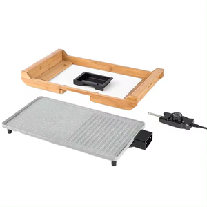 Aifa Teppanyaki <span class=keywords><strong>Plancha</strong></span> avec boîtier en bambou gril de table électrique avec revêtement antiadhésif 2000W gril teppanyaki grill intérieur - Product Image 3