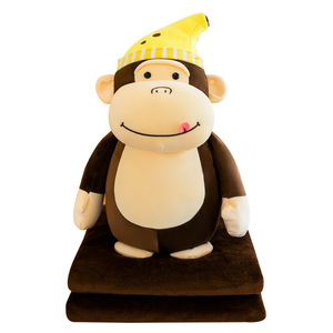 Aifei Speelgoed 2-In-1 Airconditioner Kussendeken Nieuwe Pluche Cartoon Banaan Aap Pop Kinderen Cadeau Met Pp Katoen Vulling - Product Image 4