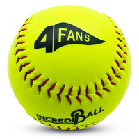 Vente en gros de ballons de football officiels 4Fans, taille 12 pouces, en cuir PVC jaune optique, faits à la main, avec noyau PK et couture plate, Cor.47,375. Ballons de softball LBS
