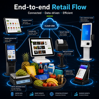 Supermarkt Zelfbestelkiosk NFC Contactloze Betaling Ondersteuning Gezichtsherkenning voor Vers Fruitmarkt voor Verkopersmodel 880