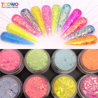 Poudre acrylique et trempage pour nail art Poudre mélangée à l'hexagone de sirène Poudre pailletée pour ongles Gel vernis à ongles Extended Builder Sculpture