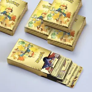 الذهب مدرب البوكيمون بطاقات Suppliers-جديد بوكيمون بطاقات المعادن الذهب Vmax GX كارت طاقة تشارجر بيكاتشو نادر جمع معركة المدرب بطاقة ألعاب أطفال هدية
