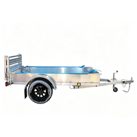 Remorque à plateau plat 8*5 pieds en alliage d'aluminium, remorque à fruits 900 kg GTM, remorque utilitaire légère pour la ferme