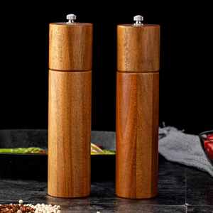 Moulin à sel et à poivre manuel en bois d'acacia Novax A2759, écologique, pour cuisine, vente en gros - Product Image 1