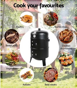 3 in 1 forno fumatore esterno barile verticale all'aperto Barbecue a carbone casa del fumo per carne e pesce fumo Barbecue forno - Product Image 3