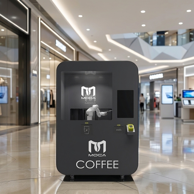 Fresh Ground Cafe Indoor Robotic Coffee Vending Machine with Touch Screen & NFC Payment 150-200 Capacity 1 Year Warranty