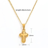 Collar de Acero Inoxidable con Cruz de Ángel y Elefante Ovalada Irregular Geométrica con Baño PVD de Alta Gama, Joyería Minimalista y Moderna