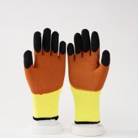 Gants de travail d'hiver en polyester 7 jauges, enduits de mousse de latex, gants de sécurité chauds pour la protection des mains industrielles