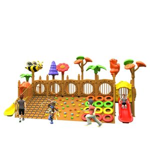 Vergnügung spark fahrten Rutsche Holz farbe Klettergerüst Kinder ausrüstung Klettern etz Outdoor-Spielplatz - Product Image 3