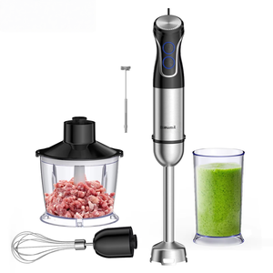 Elektrischer Edelstahl-Stabmixer mit Doppel-Mixklinge 6-Gang Entsafter Zerkleinerer Fleischwolf Homogenisator Kunststoffbehälter - Product Image 5