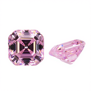 Circonia Cúbica de Alta Calidad 5A, Color Rosa Claro, Corte Asscher, 3*3mm-18*18mm, Forma Elegante, Gema Sintética Pulida con Efecto de Color/Fuego - Product Image 1
