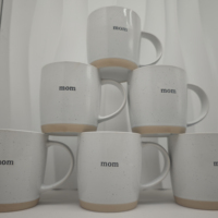 Tazas de Porcelana con Puntos Listas para Enviar, 11 oz, Personalizables con Logotipo Serigrafiado, Tazas de Cerámica Moteadas para el Día de la Madre y Festividades