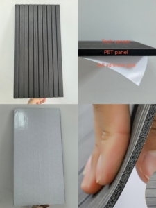 Paneles acústicos autoadhesivos de fibra de poliéster para estudio y sala AV Insonorización para grabación y audio Fabricante de madera - Product Image 5