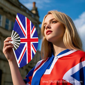 Tutti i Fan di stampa bandiera del paese ventilatore pieghevole da 6 pollici costole di plastica Fan Clack per le prestazioni di Cheerleading - Product Image 3