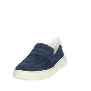 Mocassins pour homme en daim bleu marine avec semelle blanche, chaussures décontractées - Product Image 6