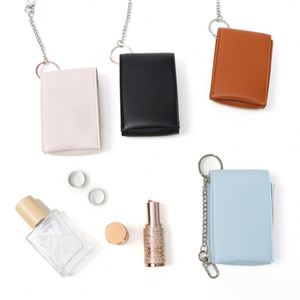 Portable PU Leather <b>Lipsticks</b> Case with Mirror Travel Lip Gloss Purse <b>Lipsticks</b> Holder Bag - Product Image 2