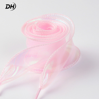Lacets unisexes holographiques en organza, brillants et transparents, plats et décoratifs, largeur 2,5 cm, marque DH, pour plateformes et toiles – Approvisionnement direct usine