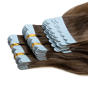 1x1cm Mini nastro russo in <span class=keywords><strong>capelli</strong></span> umani Remy adesivo evidenziatore <span class=keywords><strong>capelli</strong></span> umani extension doppio disegnato 11A grado nastro lungo nella trama dei <span class=keywords><strong>capelli</strong></span> - Product Image 5