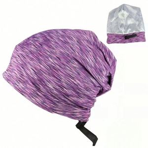 Bonnet de nuit en satin réglable, doublé de soie, style bonnet souple, pour dormir - Product Image 1