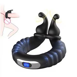 ห่วงใส่อวัยวะเพศชายสำหรับผู้ชายสายชาร์จ USB รูปการ์ตูนสุดเซ็กซี่ล็อคน้ำเชื้อหอยทากระบบสั่นนวดกระตุ้นความใคร่ด้วยตนเองล่าช้า - Product Image 1