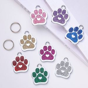 Animal Cat Dog Paw Chunk <b>Charms</b> Pendants Glitter Footprint DIY Jewelry Making Necklace Bracelet - Product Image 1