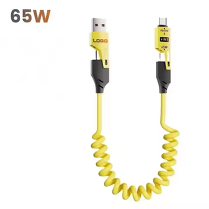 6A mùa xuân có thể thu vào 4 trong 1 cáp <span class=keywords><strong>USB</strong></span> PD 65W Type-C để Loại-C đa chức năng siêu nhanh sạc cáp cho điện thoại di động - Product Image 2