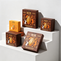 Boîte à chocolat de luxe avec estampage à chaud, marron, production en 72h, emballage cadeau en carton anti-écrasement