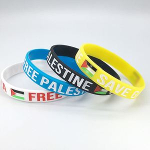 Pulseras de Silicona Personalizadas con Diseño Gratuito, Bandera y Textos Grabados en Relieve y Rellenos de Color - Product Image 2