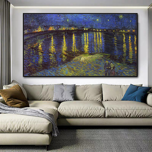 Peintures à l'huile reproduisant des œuvres célèbres de <span class=keywords><strong>Van</strong></span> <span class=keywords><strong>Gogh</strong></span>, faites à la main, sur toile, sur mesure, pour la décoration du salon, vente en gros personnalisée. - Product Image 3