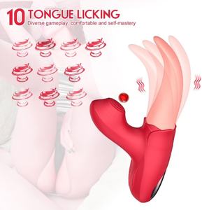 2-in-1 yetişkin gül oyuncak vibratör yalama ve Thrusting titreşim fonksiyonları ile klitoris g-spot stimülasyon için 10*10 - Product Image 3
