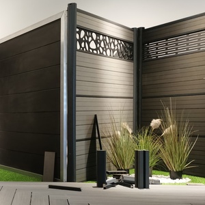 Patio balcón <span class=keywords><strong>madera</strong></span> impresión esgrima paneles resistencia UV impermeable WPC pared esgrima lleva con poste <span class=keywords><strong>para</strong></span> jardín <span class=keywords><strong>exterior</strong></span> - Product Image 6