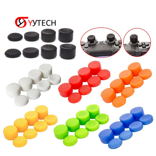 SYYTECH 8 in 1 Soft Protector Silicone Thumb Stick Grips Cap Cover for PS5 PS4 PS3 Controller Accessories