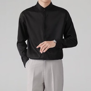 <span class=keywords><strong>เสื้อ</strong></span>เชิ้ตแฟชั่นเกาหลีผู้<span class=keywords><strong>ชาย</strong></span>ใหม่ คุณภาพสูง สไตล์ลำลองธุรกิจ ผ้าไหมน้ำแข็งไม่ต้องรีด <span class=keywords><strong>คอ</strong></span><span class=keywords><strong>จีน</strong></span> แขนยาว ทรงเข้ารูป - Product Image 4