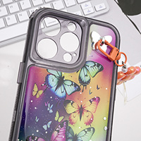 Casing ponsel kartun INS 3 in 1 Fundas dengan liontin penutup belakang penuh untuk iphone 15 16 17 pelindung De Celular Fundas