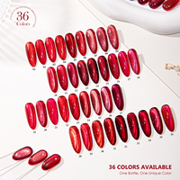 Collection de vernis gel œil de chat rubis Vendeeni Noël 36 couleurs, sans TPO ni HEMA, vernis gel magnétique œil de chat rouge personnalisé