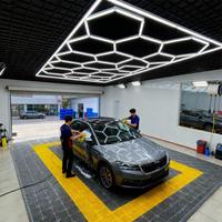 Plafonnier LED hexagonal 14 grilles 627W, CRI 90 élevé, éclairage ambiant ultra-lumineux, indice de protection IP54, garantie 2 ans, pour voiture