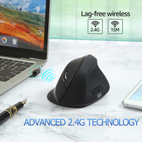 2.4G Canggih Desain Ergonomis Vertikal Mouse Nirkabel Mengurangi Ketegangan Otot