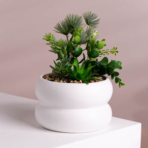 Macetas grandes de cerámica, redondas, de doble cubierta, para jardín, decoraciones, novedad - Product Image 3